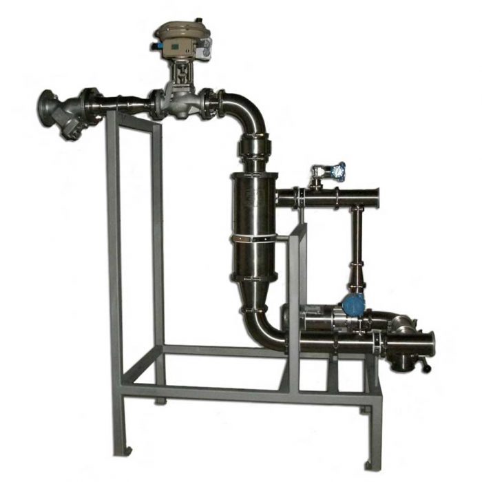 right side view of a direct steam injection setup
