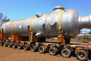 Shell and Tube Heat Exchanger Being Transported